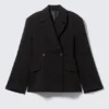 Blazer entallado de doble botonadura – Negro Blazer entallado de doble botonadura – Negro