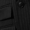 Blazer entallado de doble botonadura – Negro – A rayas Blazer entallado de doble botonadura – Negro – A rayas