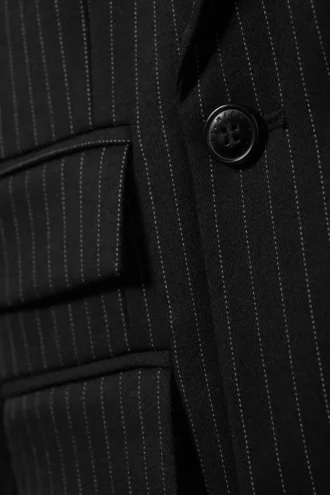 Blazer entallado de doble botonadura – Negro – A rayas