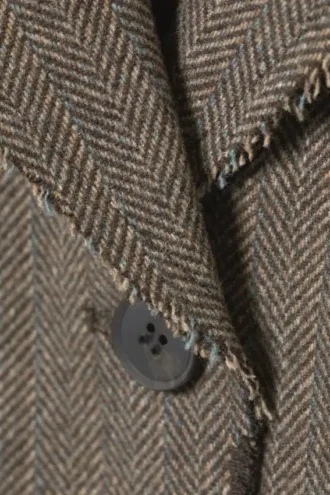 Blazer holgado de mezcla de lana con diseño en espiga – Espiga en color topo oscuro