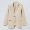 Blazer Isa de mezcla de lino – Beige Blazer Isa de mezcla de lino – Beige