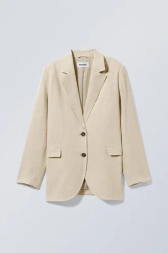 Blazer Isa de mezcla de lino – Beige