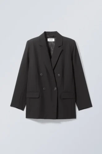 Blazer Norma de doble botonadura – Negro