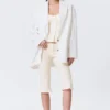 Blazer oversize de botonadura simple – Blanco roto Blazer oversize de botonadura simple – Blanco roto