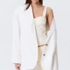 Blazer oversize de botonadura simple – Blanco roto Blazer oversize de botonadura simple – Blanco roto