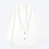 Blazer oversize de botonadura simple – Blanco roto Blazer oversize de botonadura simple – Blanco roto