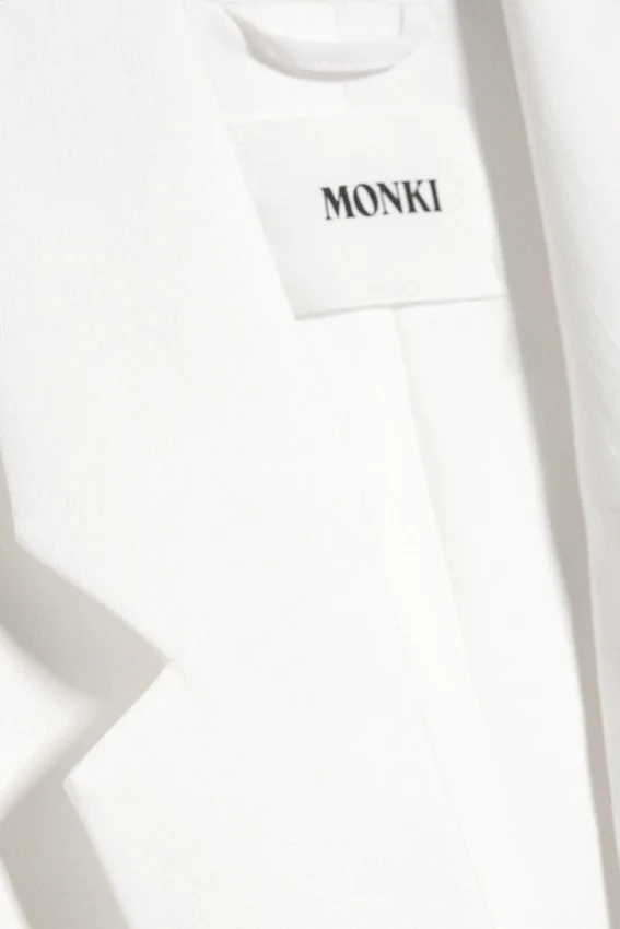 Blazer oversize de botonadura simple – Blanco roto Blazer oversize de botonadura simple – Blanco roto
