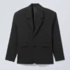 Blazer oversize de botonadura simple – Negro