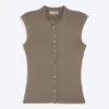 Blusa con botones de perla – Gris polvoriento