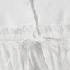 Blusa de popelín de algodón con peplum – Blanca Blusa de popelín de algodón con peplum – Blanca
