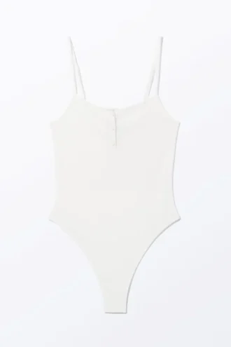 Body de canalé – Blanco