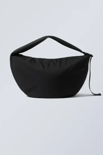 Bolso bandolera acolchado grande Samir – Negro