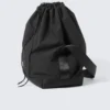 Bolso bandolera con cordón – Negro