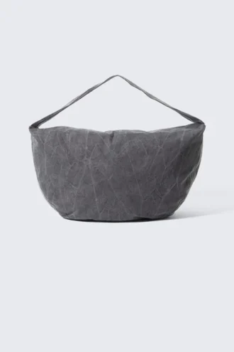 Bolso bandolera de algodón lavado – Gris oscuro lavado