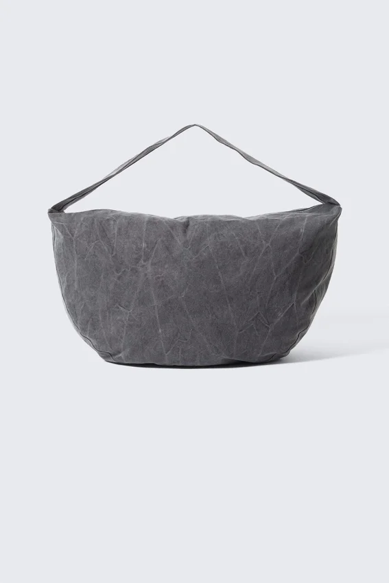 Bolso bandolera de algodón lavado – Gris oscuro lavado Bolso bandolera de algodón lavado – Gris oscuro lavado