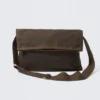 Bolso bandolera de lona de algodón encerado – Marrón oscuro Bolso bandolera de lona de algodón encerado – Marrón oscuro