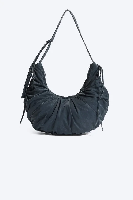 Bolso bandolera fruncido – Azul oscuro Bolso bandolera fruncido – Azul oscuro