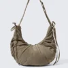 Bolso bandolera fruncido – Beige oscuro Bolso bandolera fruncido – Beige oscuro