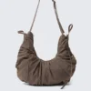 Bolso bandolera fruncido – Marrón oscuro