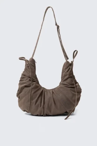 Bolso bandolera fruncido – Marrón oscuro