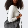 Bolso bandolera fruncido – Negro Bolso bandolera fruncido – Negro
