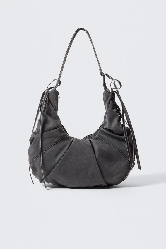 Bolso bandolera fruncido – Negro Bolso bandolera fruncido – Negro