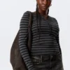 Bolso bandolera holgado de piel sintética – Marrón oscuro