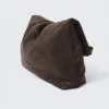 Bolso bandolera holgado de piel sintética – Marrón oscuro