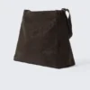 Bolso bandolera mediano con cremallera – Gris oscuro