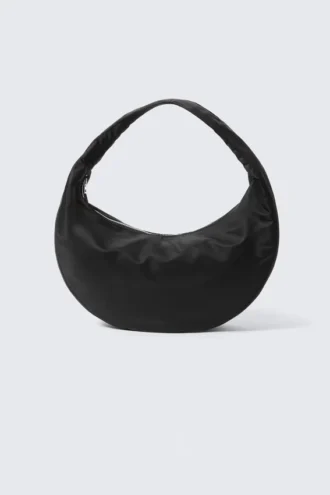 Bolso bandolera mediano redondeado – Negro