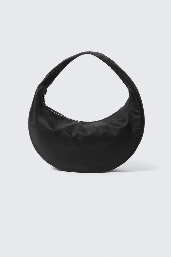 Bolso bandolera mediano redondeado – Negro Bolso bandolera mediano redondeado – Negro