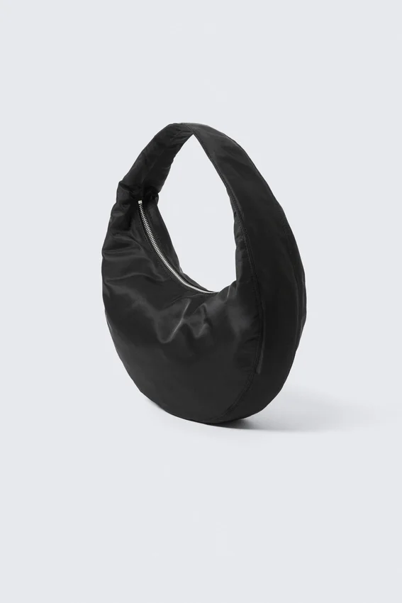 Bolso bandolera mediano redondeado – Negro Bolso bandolera mediano redondeado – Negro