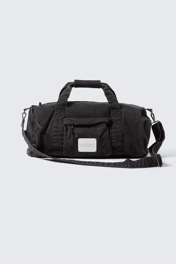 Bolso bandolera redondeado de lona – Gris oscuro Bolso bandolera redondeado de lona – Gris oscuro