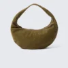 Bolso bandolera redondeado mediano – Verde caqui oscuro