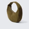 Bolso bandolera redondeado mediano – Verde caqui oscuro