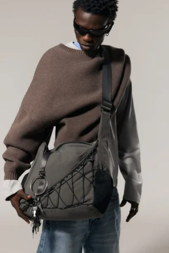 Bolso bandolera utilitario – Gris oscuro