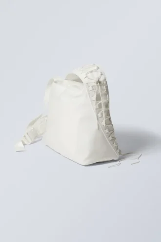 Bolso de hombro con cordón – Blanco