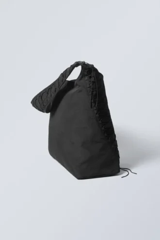 Bolso de hombro con cordón Dawa – Negro