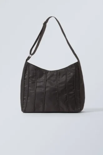 Bolso de hombro con ribete – Marrón oscuro