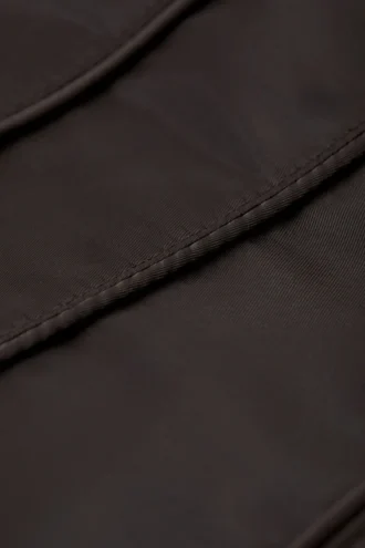 Bolso de hombro con ribete – Marrón oscuro
