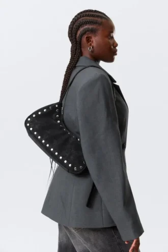 Bolso de hombro con tachuelas – Negro