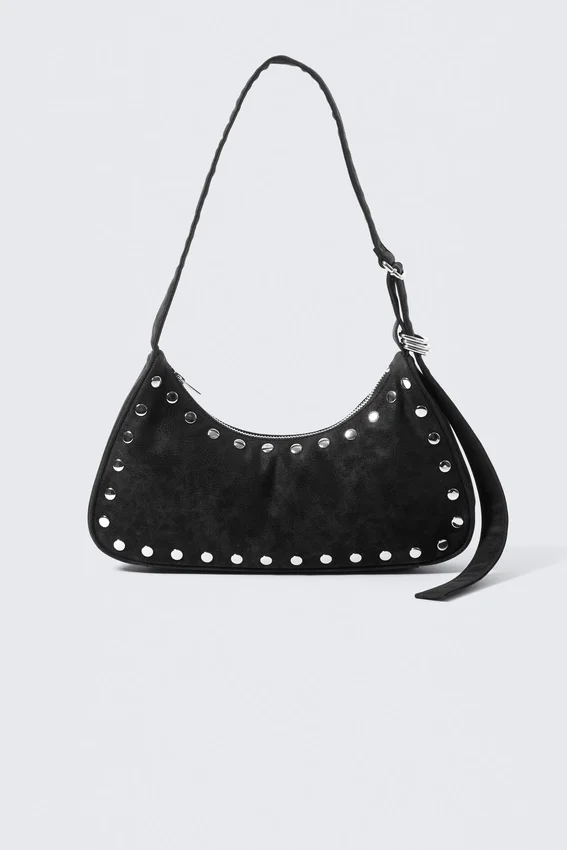 Bolso de hombro con tachuelas – Negro Bolso de hombro con tachuelas – Negro
