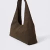 Bolso de hombro de lona con hebilla estructurada – Marrón Bolso de hombro de lona con hebilla estructurada – Marrón
