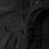 Bolso de hombro en forma de media luna con fruncidos – Negro