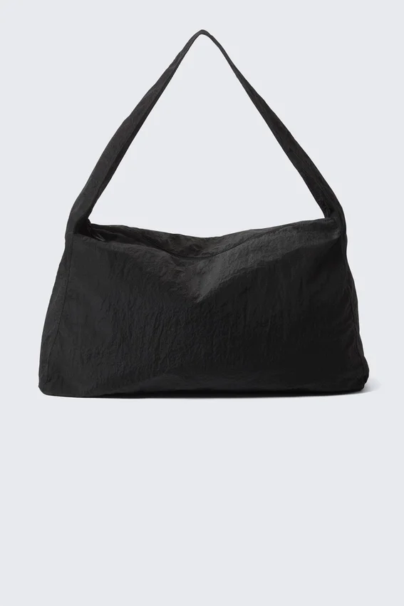 Bolso de hombro grande de ripstop – Negro Bolso de hombro grande de ripstop – Negro