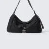 Bolso de hombro pequeño con cierre holgado – Negro Bolso de hombro pequeño con cierre holgado – Negro