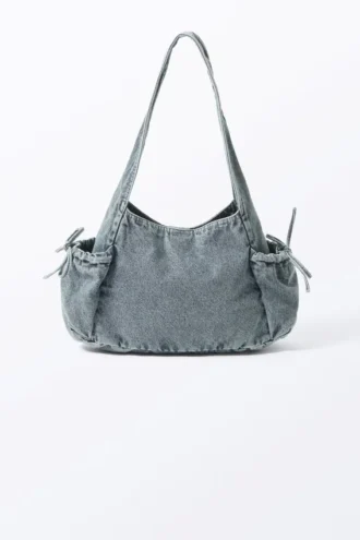 Bolso de hombro rectangular – Denim azul
