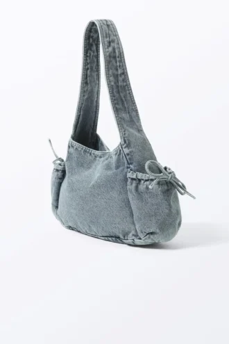 Bolso de hombro rectangular – Denim azul