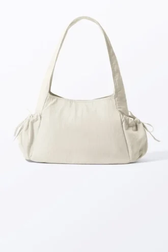 Bolso de hombro rectangular – Gris claro