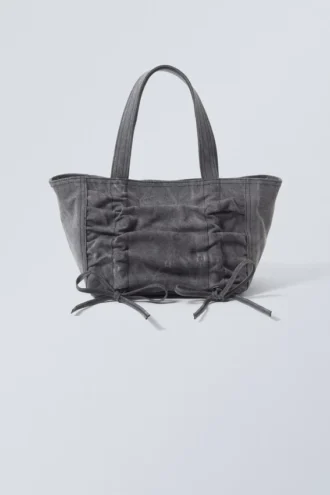 Bolso de lona con lazo – Gris lavado